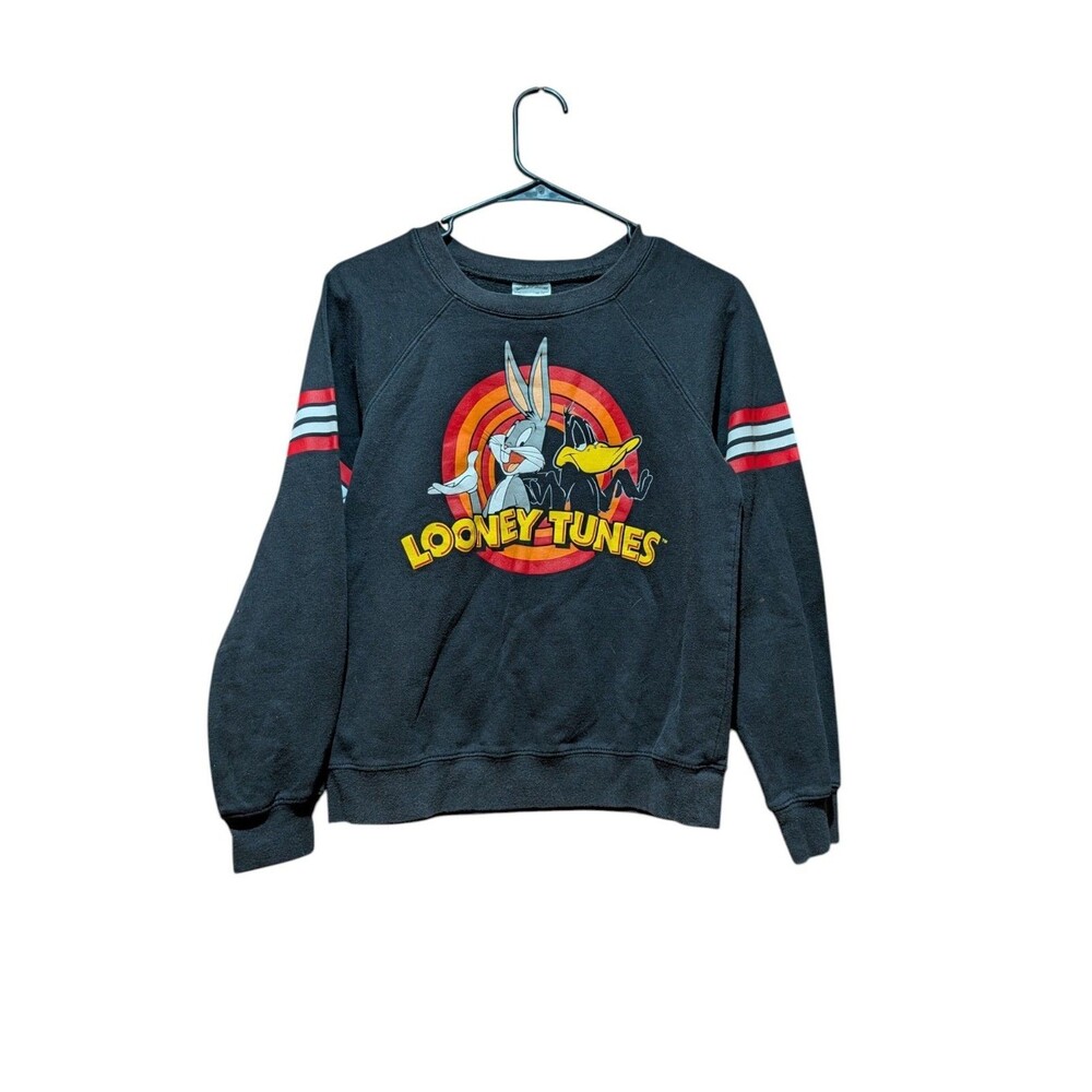 VTG Looney Tunes sweatshirt Bugs Bunny Daffy Duck sz SM 1 Black Pullover
